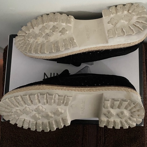 Black Sude Nine West Oxford Shoes lug sole - Picture 6 of 6